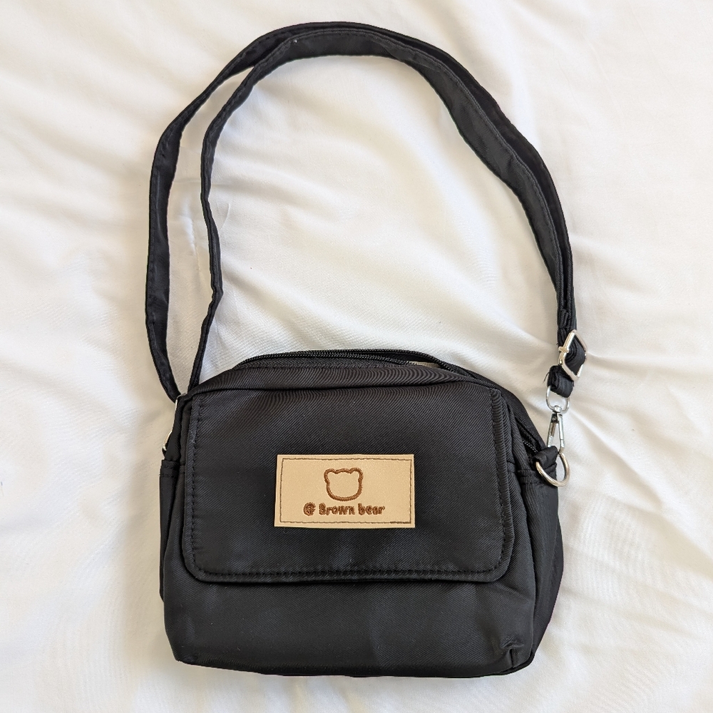 NEW Brown Bear Black Crossbody Bag